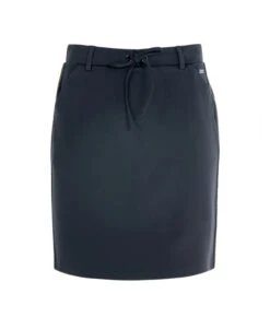 Jupe Courte Marine JALA avec Galon Lurex et Taille Élastiquée