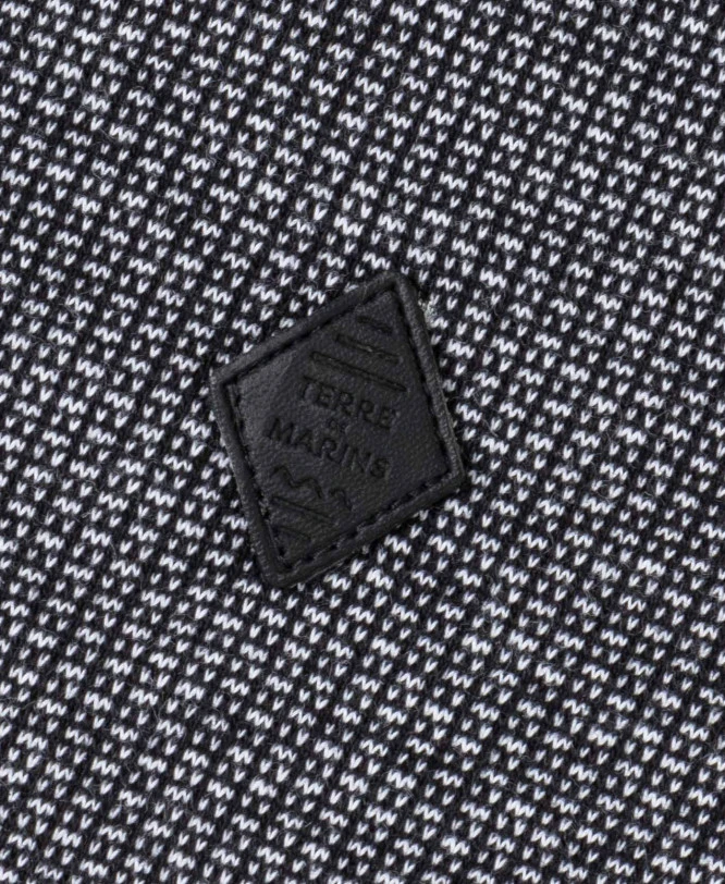 Polo Noir Homme en Micro Jacquard Bicolore - Style Chic et Moderne 6 Polo Noir Homme en Micro Jacquard Bicolore - Style Chic et Moderne – Image 4