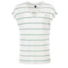 ABE Women's Striped V-Neck Sleeveless T-Shirt - Optical White & Pale Green