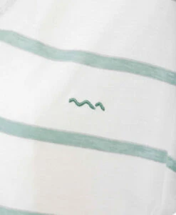 ABE Women's Striped V-Neck Sleeveless T-Shirt - Optical White & Pale Green -Terredemarins prod 6766 tee shirt mc raye blanc optique vert pale abe 666x812 fc7ea0111e0b