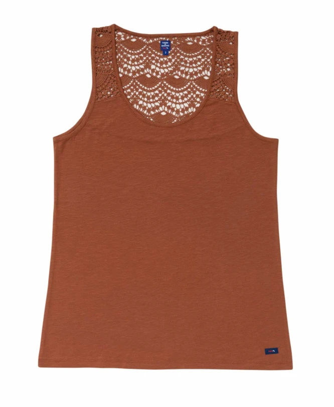 Débardeur Marron Chic pour Femme avec Détails Ajourés 4 Débardeur Marron Chic pour Femme avec Détails Ajourés – Image 2
