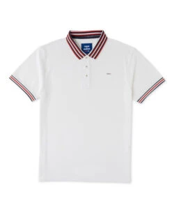 Polo CABYST Blanc Homme à Détails Rayés - Confort & Élégance
