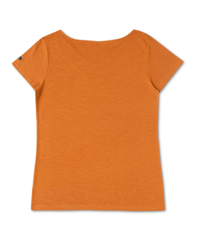 T-shirt ATRONI Femme Jaune Ambré à Col V et Détails Brodés 4 T-shirt ATRONI Femme Jaune Ambré à Col V et Détails Brodés – Image 2