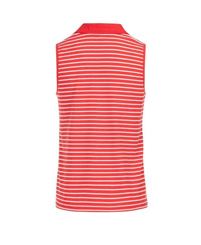 Polo Sans Manches Terre de Marins à Rayures - Rouge et Blanc 4 Polo Sans Manches Terre de Marins à Rayures - Rouge et Blanc – Image 2