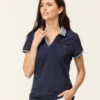 Polo Femme Bleu Marine Manches Courtes - Style Sporty-Chic 1 Polo Femme Bleu Marine Manches Courtes - Style Sporty-Chic -Terredemarins prod 6844 polo mc indigo colay 666x812 fc7ea0111e0b