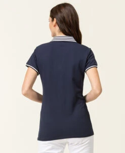 Polo Femme Bleu Marine Manches Courtes - Style Sporty-Chic -Terredemarins prod 6846 polo mc indigo colay 666x812 fc7ea0111e0b