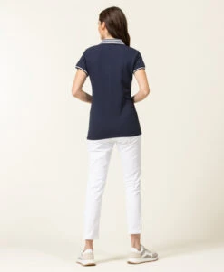 Polo Femme Bleu Marine Manches Courtes - Style Sporty-Chic -Terredemarins prod 6852 polo mc indigo colay 666x812 fc7ea0111e0b