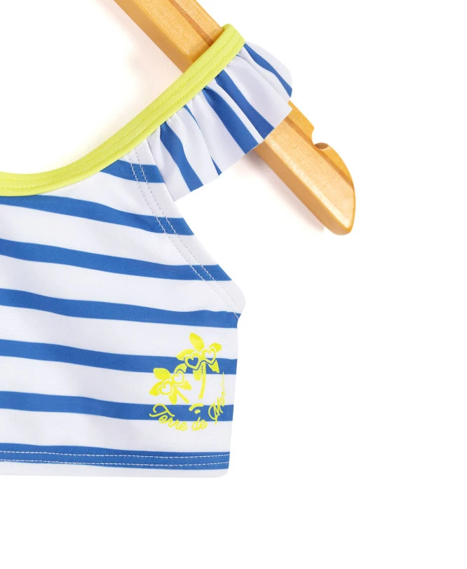 Maillot de Bain 2 Pièces à Rayures et Bretelles Volantées pour Fille 5 Maillot de Bain 2 Pièces à Rayures et Bretelles Volantées pour Fille – Image 3