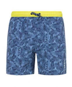 Short de Bain Homme Bleu Imprimé avec Poches - Modèle Yalto