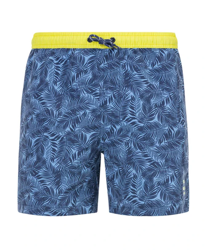 Short de Bain Homme Bleu Imprimé avec Poches - Modèle Yalto 3 Short de Bain Homme Bleu Imprimé avec Poches - Modèle Yalto