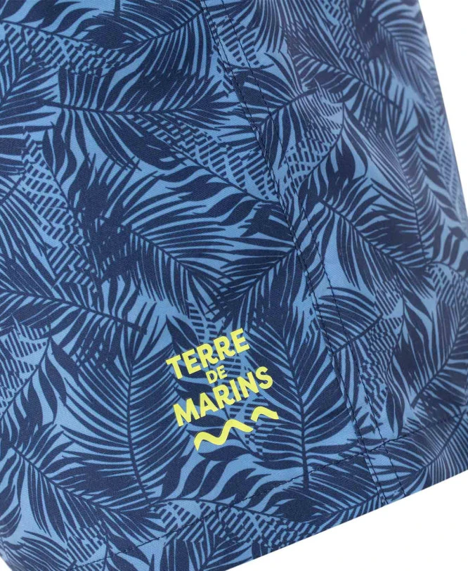 Short de Bain Homme Bleu Imprimé avec Poches - Modèle Yalto 5 Short de Bain Homme Bleu Imprimé avec Poches - Modèle Yalto – Image 3