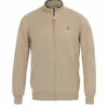 Gilet Zippé Beige pour Homme avec Maille Reliefée et Col Montant