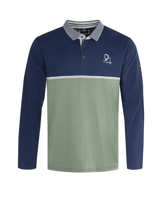 Ipansa Polo Manches Longues Bleu et Vert - Allure Sportive 3 Ipansa Polo Manches Longues Bleu et Vert - Allure Sportive