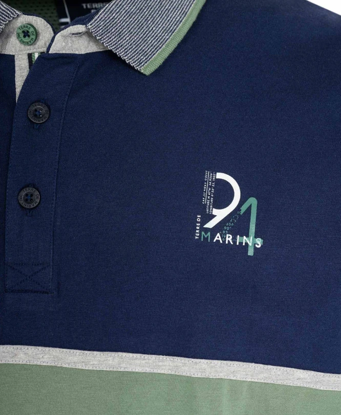 Ipansa Polo Manches Longues Bleu et Vert - Allure Sportive 5 Ipansa Polo Manches Longues Bleu et Vert - Allure Sportive – Image 3