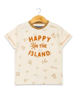 ASOP Boys' Printed Short-Sleeve T-Shirt - Grege & Orange Nature Style