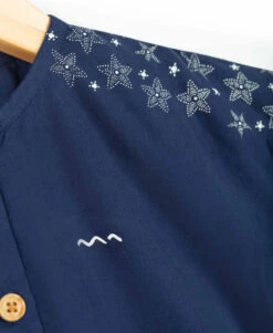 Blouse Fille Légère en Viscose Bleu Marine à Motifs Étoilés 9 Blouse Fille Légère en Viscose Bleu Marine à Motifs Étoilés -Terredemarins prod 7028 blouse mc marine odelia 666x812 fc7ea0111e0b