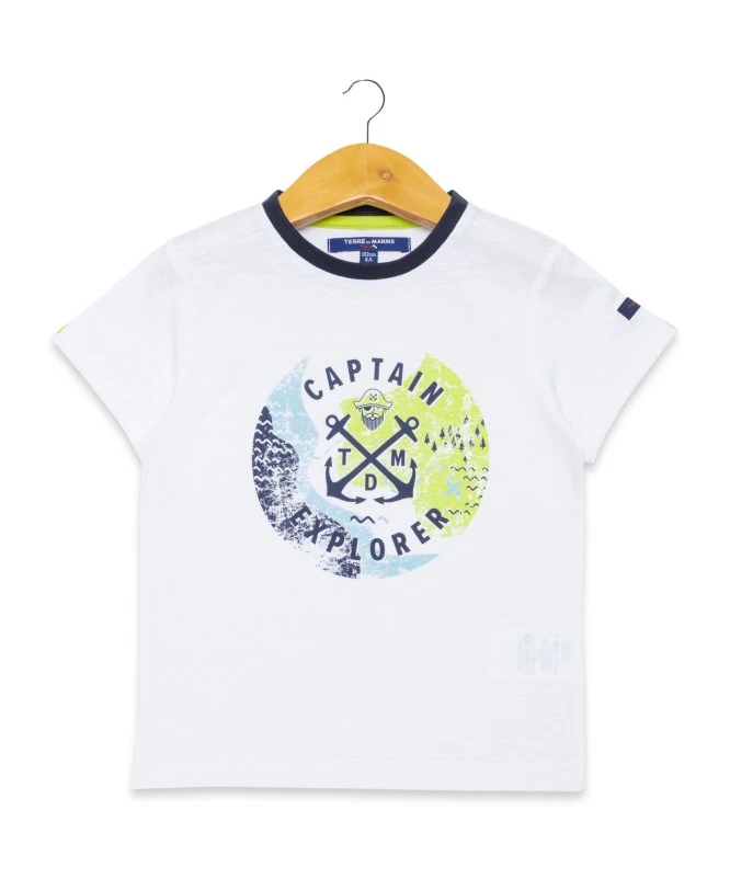 Boy's White Graphic T-Shirt - Comfortable Short Sleeve Kids Top 3 Boy's White Graphic T-Shirt - Comfortable Short Sleeve Kids Top