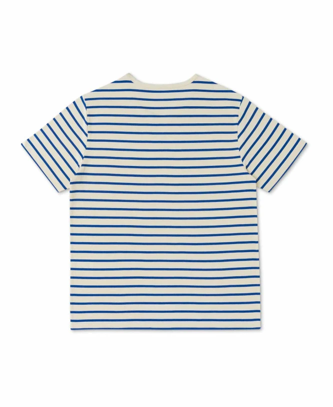 ECOHOK - Marinière Homme à Manches Courtes Grège Rayé Bleu 4 ECOHOK - Marinière Homme à Manches Courtes Grège Rayé Bleu – Image 2