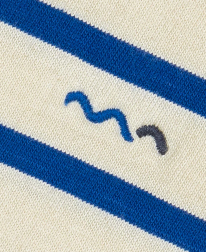 ECOHOK - Marinière Homme à Manches Courtes Grège Rayé Bleu 5 ECOHOK - Marinière Homme à Manches Courtes Grège Rayé Bleu – Image 3