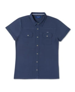 Chemise ERTOK à Manches Courtes Bleu Marine pour Homme