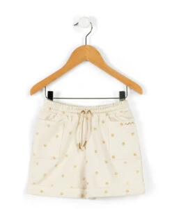 QUILYS Short Fille en Molleton Doux avec Imprimé Doré