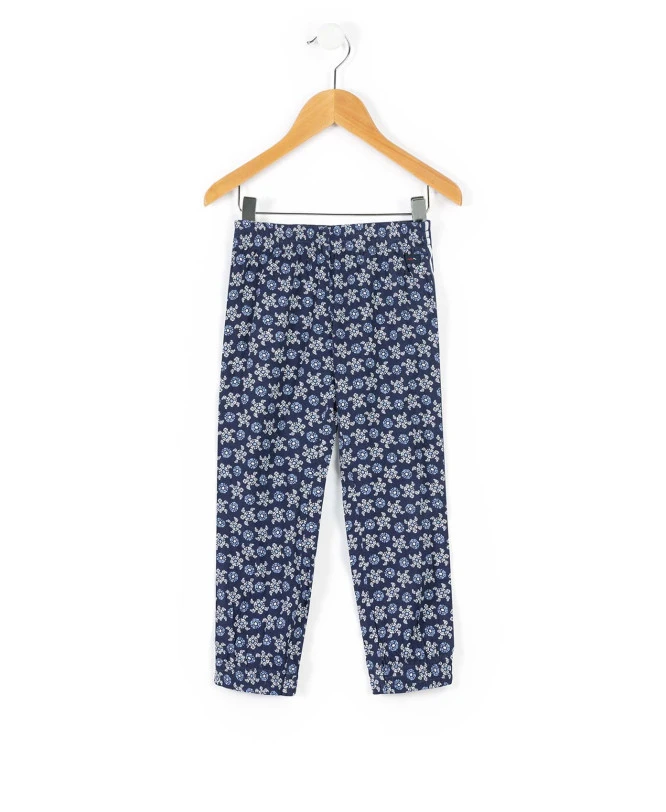 Pantalon Fluide Fille à Imprimé Marin et Bandes Latérales Chic 3 Pantalon Fluide Fille à Imprimé Marin et Bandes Latérales Chic