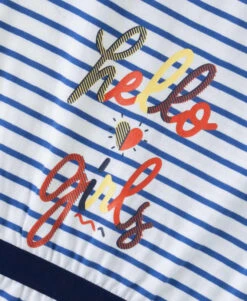 Robe Rayée à Manches Courtes avec Revers pour Fille - Style Été -Terredemarins prod 7250 robe mc fond blanc raye indigo pasca 666x812 fc7ea0111e0b