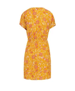 Robe Fleurie Jaune à Manches Courtes et Effet Portefeuille -Terredemarins prod 7266 robe mc imprime jaune paro 666x812 fc7ea0111e0b