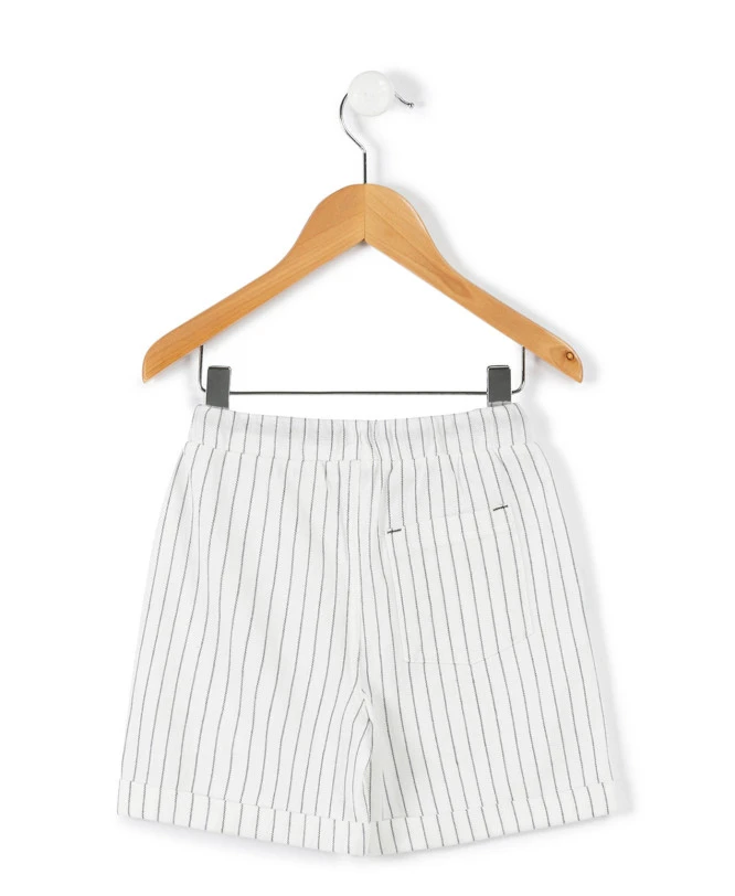 Bermuda Élégant en Lin pour Garçon - Style Rayé Chic 4 Bermuda Élégant en Lin pour Garçon - Style Rayé Chic – Image 2