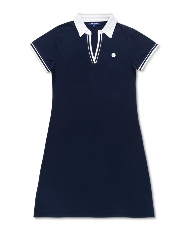 Robe Polo Femme en Maille Piquée - Style Sport-Chic Bleu Marine 4 Robe Polo Femme en Maille Piquée - Style Sport-Chic Bleu Marine – Image 2