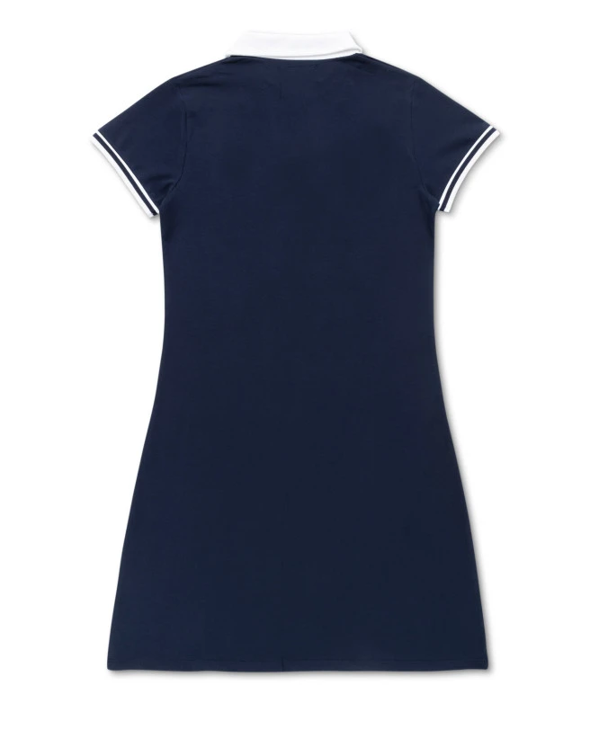 Robe Polo Femme en Maille Piquée - Style Sport-Chic Bleu Marine 5 Robe Polo Femme en Maille Piquée - Style Sport-Chic Bleu Marine – Image 3