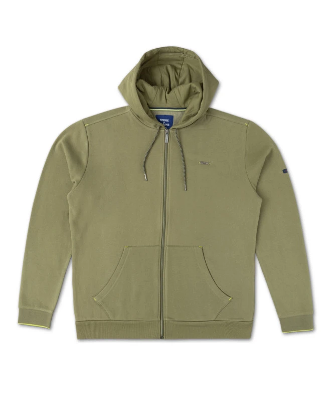 Gilet à Capuche Homme en Molleton Doux - Vert Olive 3 Gilet à Capuche Homme en Molleton Doux - Vert Olive