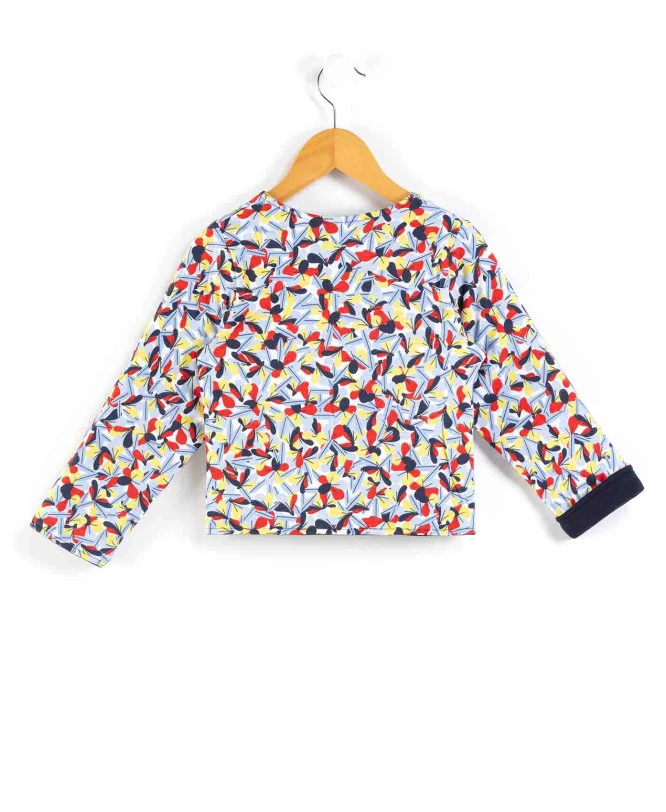 Veste Réversible 2-en-1 pour Fille - Bleu Marine et Imprimé 6 Veste Réversible 2-en-1 pour Fille - Bleu Marine et Imprimé – Image 4