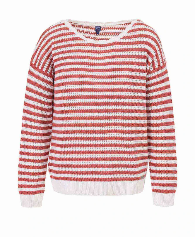 Pull Marin Femme Léger - Tricot Rayé Ajouré Chic 4 Pull Marin Femme Léger - Tricot Rayé Ajouré Chic – Image 2