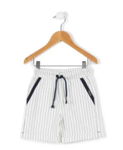 Bermuda Élégant en Lin pour Garçon - Style Rayé Chic