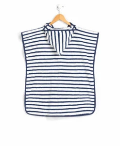 Poncho de Bain à Capuche pour Enfant - Style Marinière Doux et Absorbant -Terredemarins prod 7623 poncho de bain raye ycap 666x812 fc7ea0111e0b