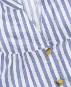 Robe Rayée à Manches 3/4 avec Ceinture - Style Chic et Confort -Terredemarins prod 7646 robe ml raye blanc bleu pamcony 666x812 fc7ea0111e0b