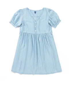 Robe Courte en Jean Lyocell Fluide - Chic et Légère