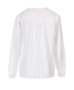 Chemise Blanche Femme avec Broderie Contrastée et Col V -Terredemarins prod 7716 chemise chemisier mc blanc optique evoe 666x812 fc7ea0111e0b