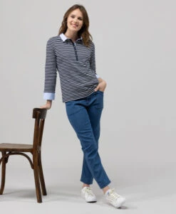 Polo Terre de Marins Femme Manches 3/4 Effet 2-en-1 Anita