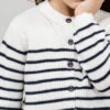 Gilet Marinière Rayé Bleu Marine et Blanc pour Fille -Terredemarins prod 7796 cardigan tricot fond naturel raye indigo iseo 666x812 fc7ea0111e0b
