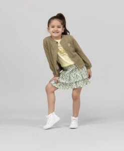 Blouson Bombers Kaki pour Fille - Veste Mi-Saison avec Détails Brodés