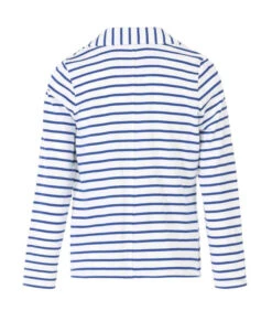 Blazer Femme Rayé en Molleton - Veste Style Marin Chic et Confortable -Terredemarins prod 7817 veste ml fond blanc optic raye bleu jacana 666x812 fc7ea0111e0b
