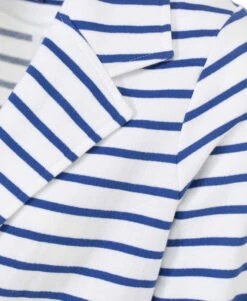 Blazer Femme Rayé en Molleton - Veste Style Marin Chic et Confortable -Terredemarins prod 7818 veste ml fond blanc optic raye bleu jacana 666x812 fc7ea0111e0b