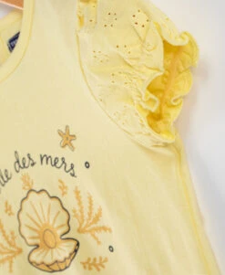 T-shirt Jaune pour Fille avec Imprimé Multicolore et Détails Fantaisie -Terredemarins prod 7822 tee shirt mc jaune blanchi adove 666x812 fc7ea0111e0b