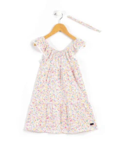 Ensemble Robe d'Été pour Fille avec Bandeau Tressé Assorti