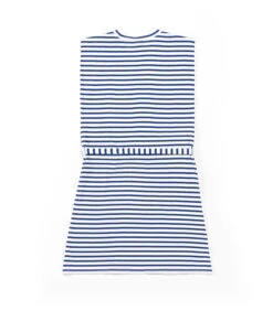 Robe Marinière d'Été Sans Manches avec Détails Dorés - Bleue -Terredemarins prod 7905 robe mc fond grege raye bleu ronron 666x812 fc7ea0111e0b