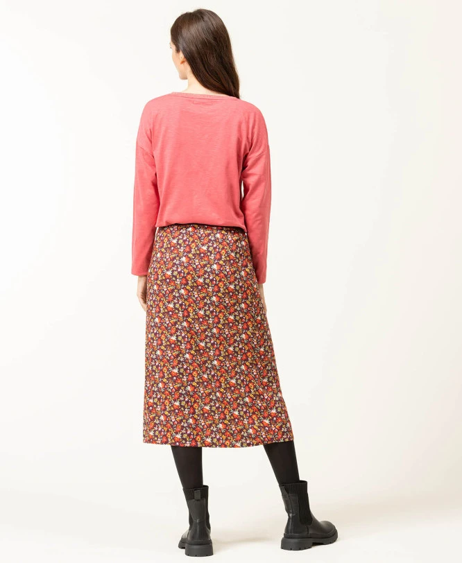 T-shirt Femme Rose Manches Longues Col V avec Détails Brillants Lurex 7 T-shirt Femme Rose Manches Longues Col V avec Détails Brillants Lurex – Image 5