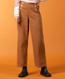 Pantalon à Ponts Camel Femme - Coupe Flare Élégante