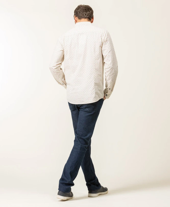 Chemise Homme Imprimé Exclusif Grège - Coupe Ajustée 7 Chemise Homme Imprimé Exclusif Grège - Coupe Ajustée – Image 5